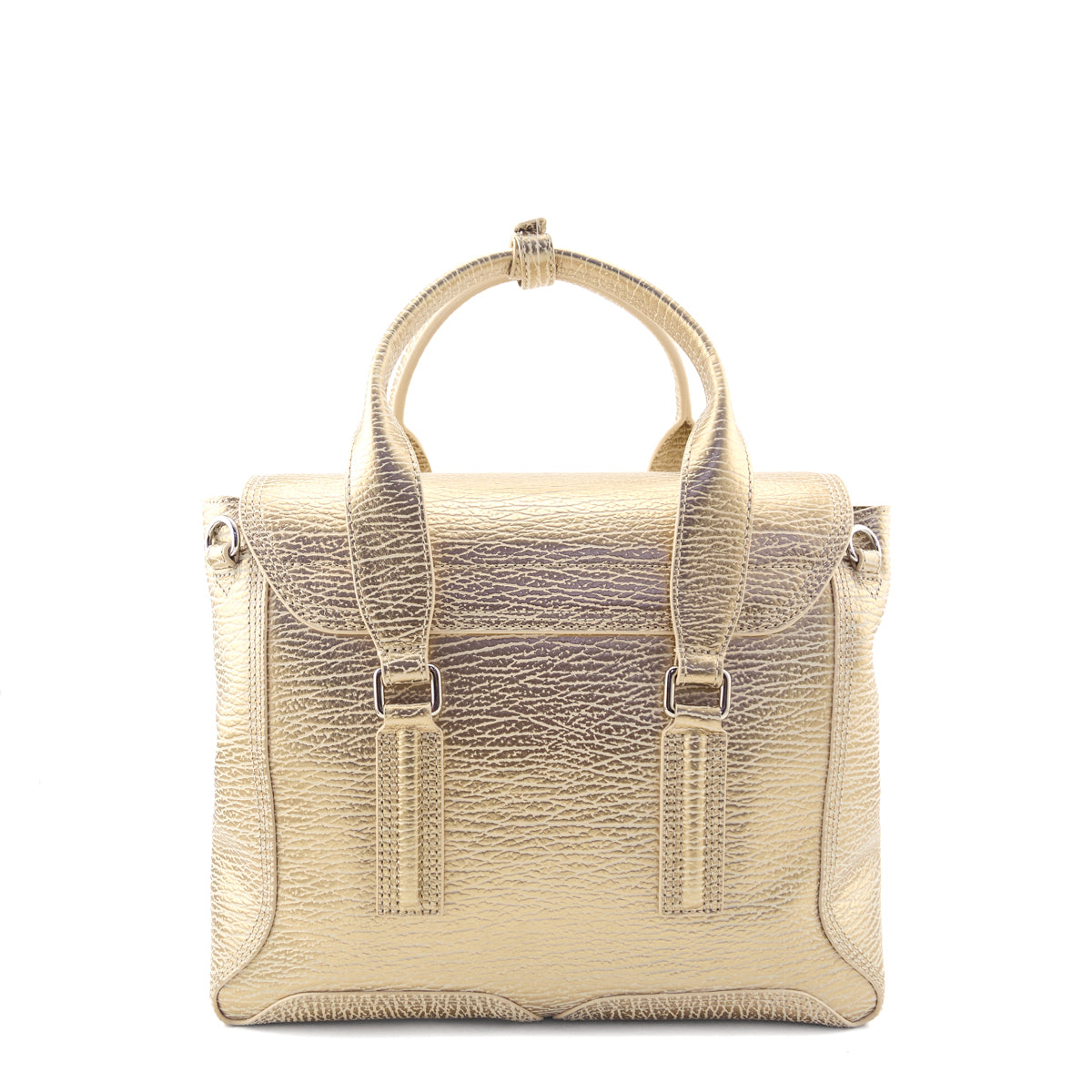 3.1 Phillip Lim Nude Platinum Textured Calfskin Medium Pashli Satchel - Love that Bag etc - Preowned Authentic Designer Handbags Preloved Fashions