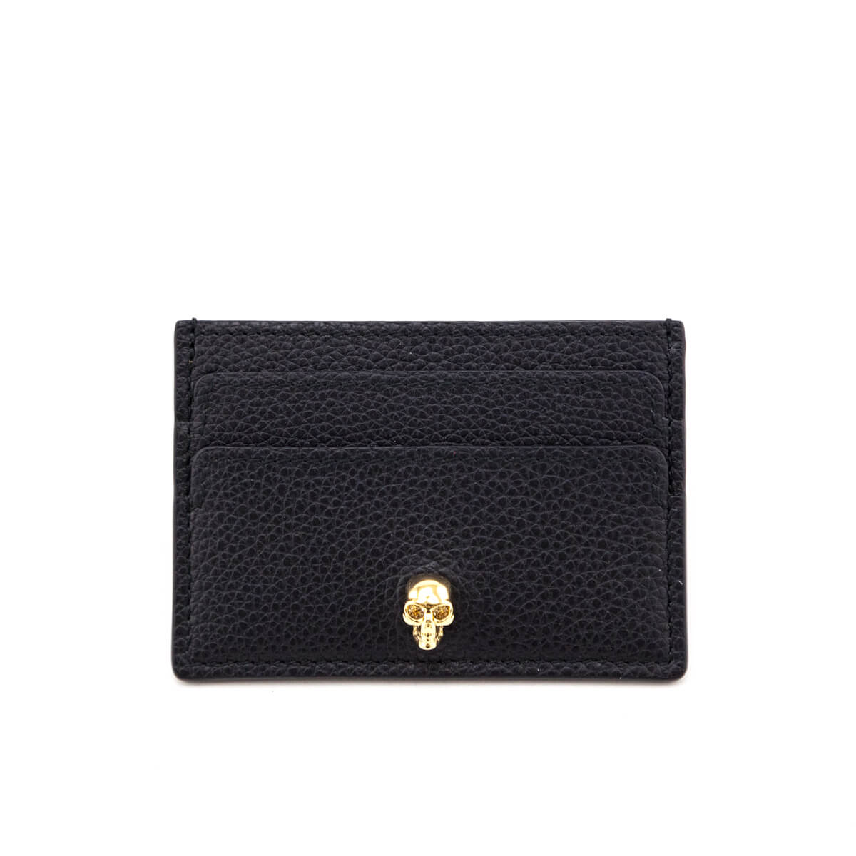 Alexander McQueen Black Grainy Calfskin Card Holder - Love that Bag etc - Preowned Authentic Designer Handbags Preloved Fashions