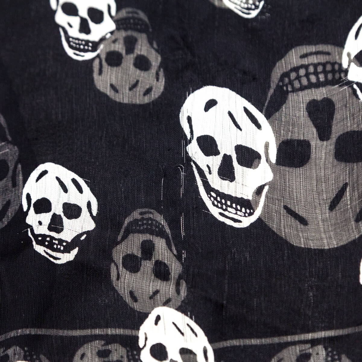 Alexander McQueen Black White Silk Skull Scarf - Love that Bag etc - Preowned Authentic Designer Handbags Preloved Fashions