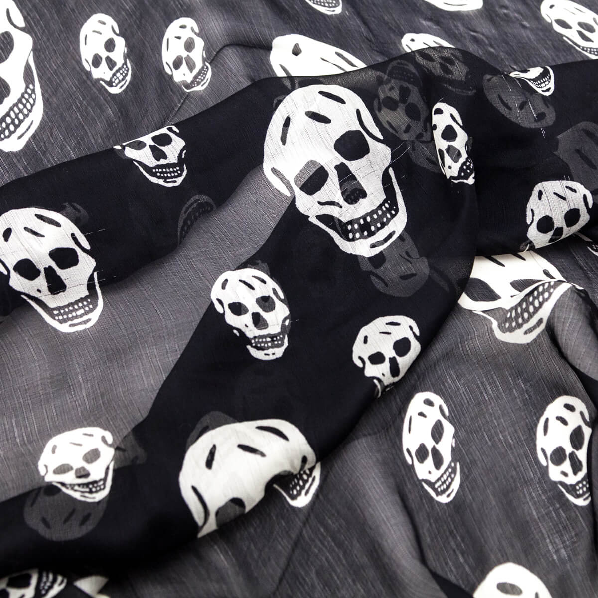 Alexander McQueen Black White Silk Skull Scarf - Love that Bag etc - Preowned Authentic Designer Handbags Preloved Fashions