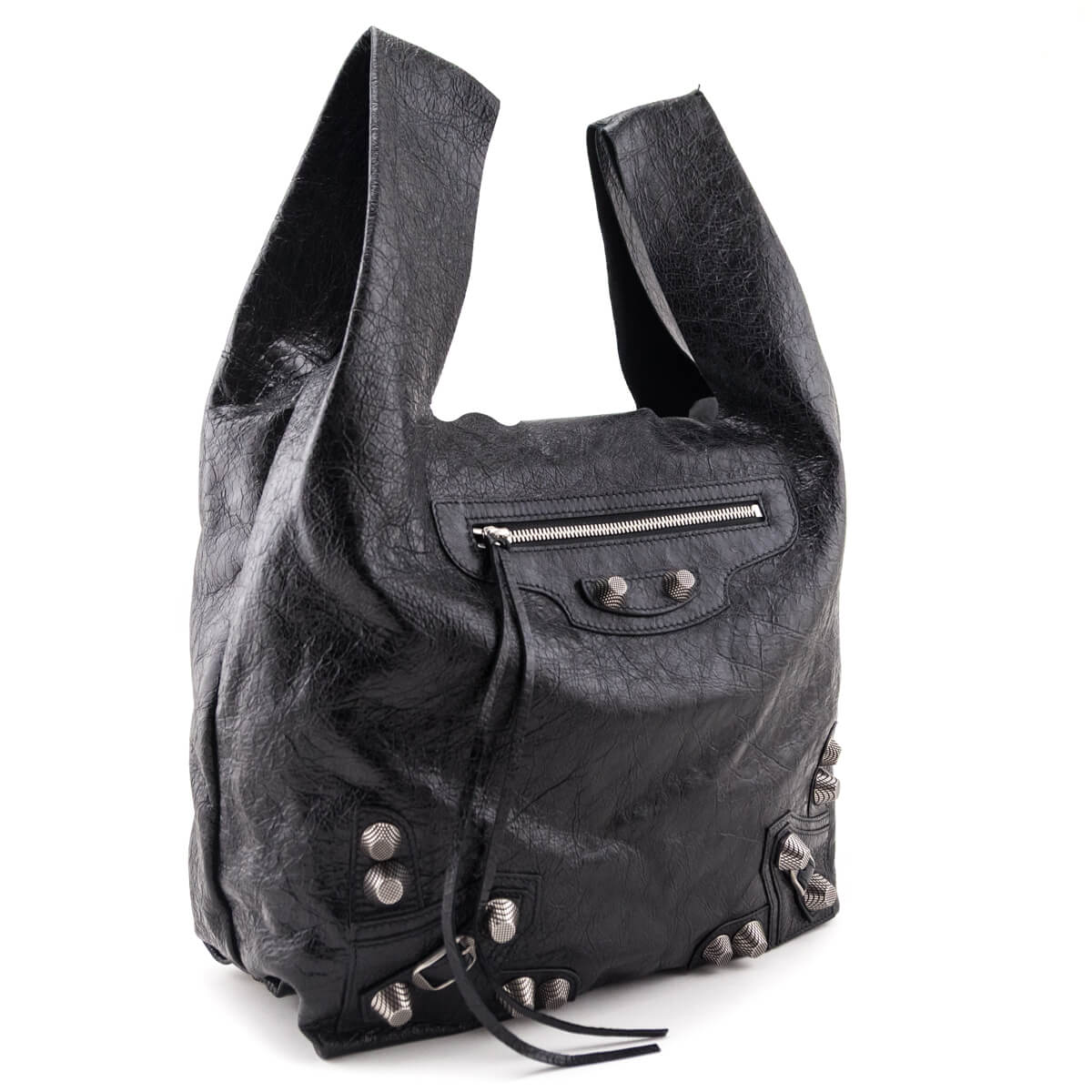 Balenciaga Black Agneau Arena Le Cagole Tote - Love that Bag etc - Preowned Authentic Designer Handbags Preloved Fashions