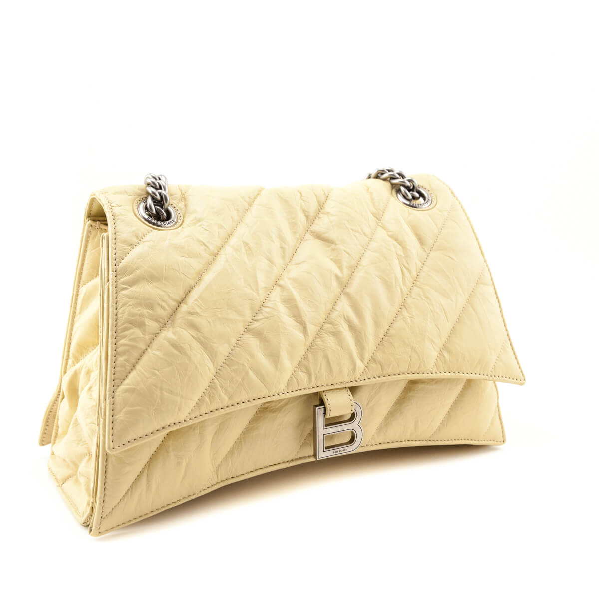 Balenciaga Butter Yellow Crushed Calfskin Quilted Medium Crush Chain Bag - Love that Bag etc - Preowned Authentic Designer Handbags Preloved Fashions