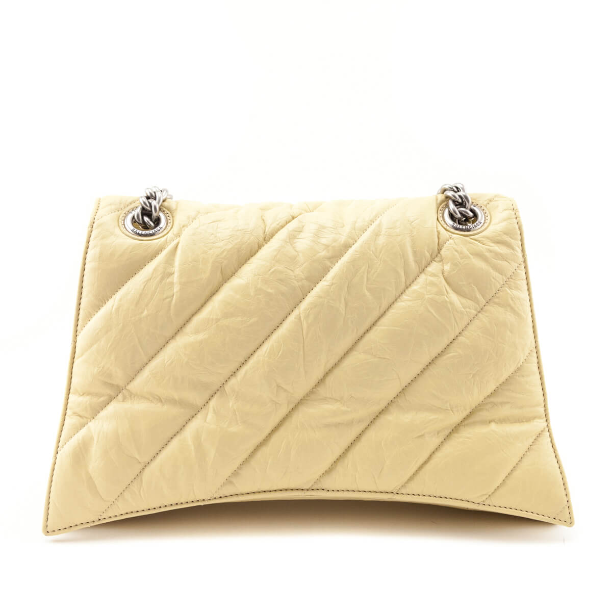 Balenciaga Butter Yellow Crushed Calfskin Quilted Medium Crush Chain Bag - Love that Bag etc - Preowned Authentic Designer Handbags Preloved Fashions