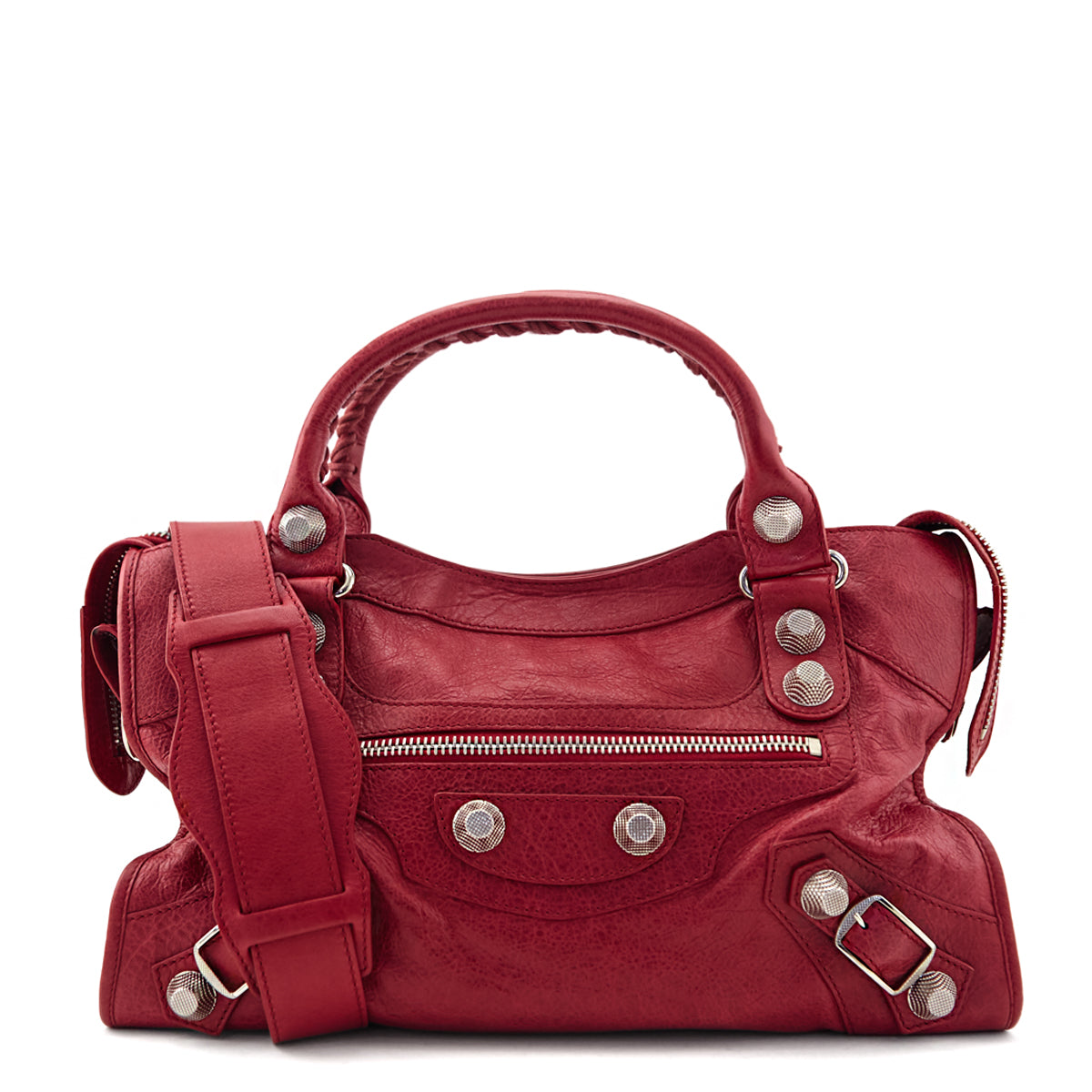 Balenciaga Tomato Agneau Giant 12 Silver Hardware City Bag - Love that Bag etc - Preowned Authentic Designer Handbags Preloved Fashions