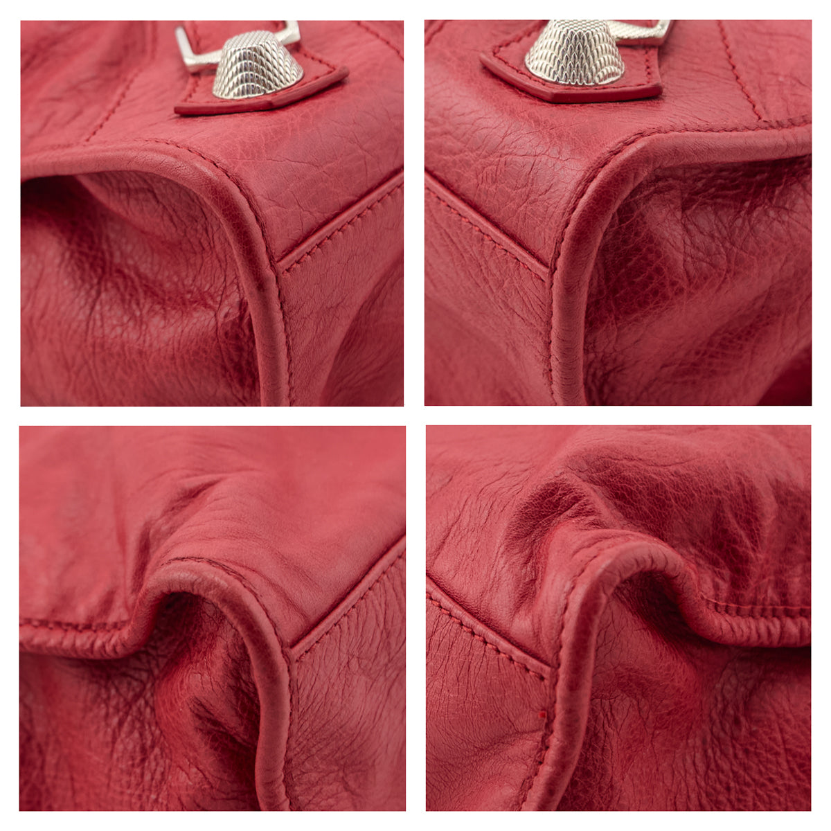 Balenciaga Tomato Agneau Giant 12 Silver Hardware City Bag - Love that Bag etc - Preowned Authentic Designer Handbags Preloved Fashions