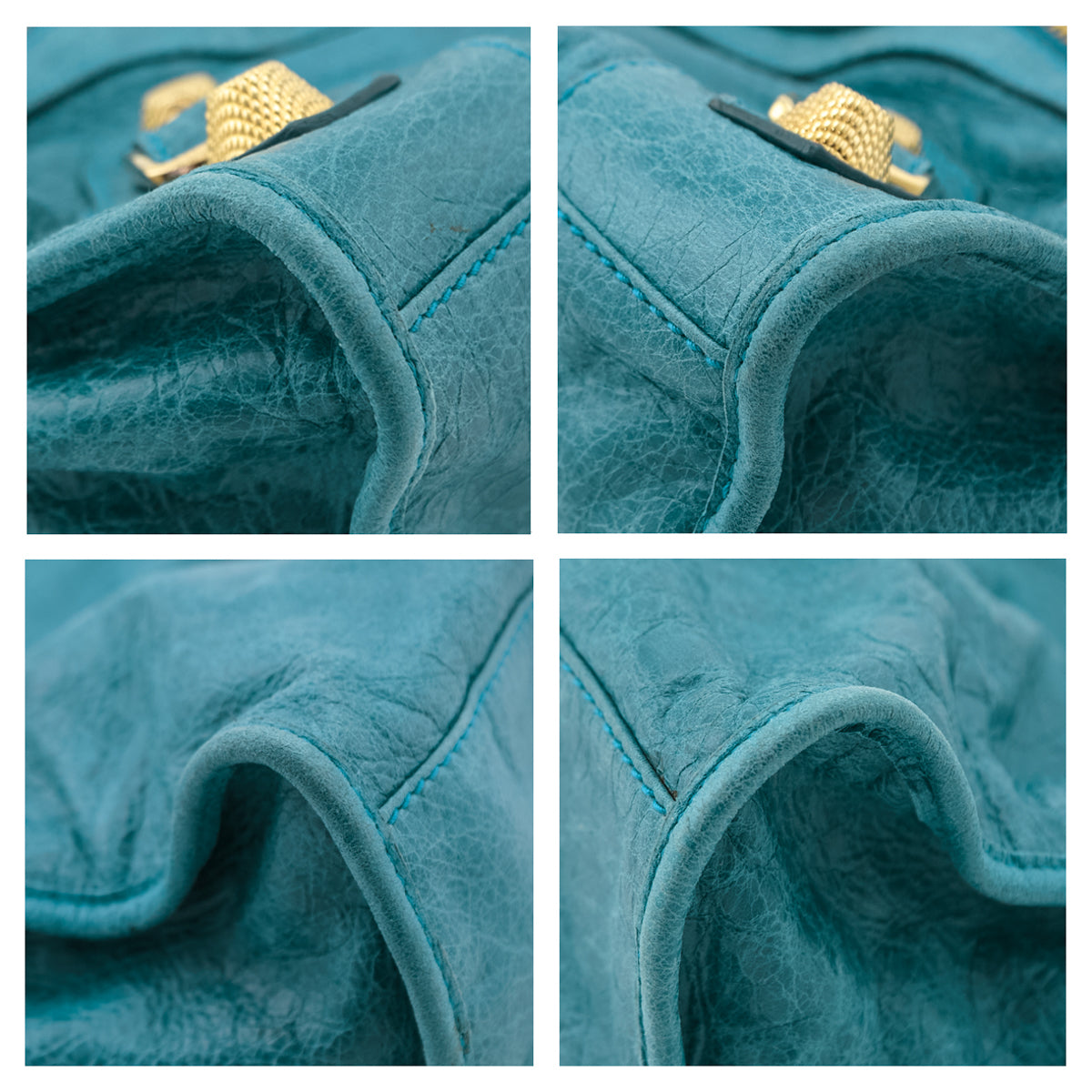 Balenciaga Turquoise Agneau Giant 12 Gold Hardware City Bag - Love that Bag etc - Preowned Authentic Designer Handbags Preloved Fashions