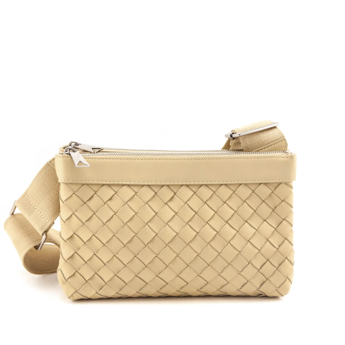 Bottega Veneta Beige Nappa Intrecciato Duo Bag - Love that Bag etc - Preowned Authentic Designer Handbags Preloved Fashions