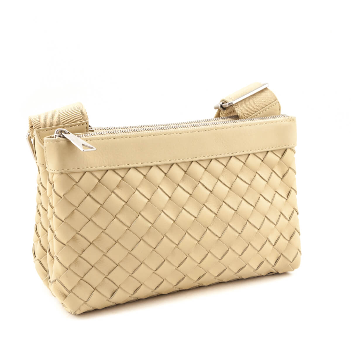 Bottega Veneta Beige Nappa Intrecciato Duo Bag - Love that Bag etc - Preowned Authentic Designer Handbags Preloved Fashions