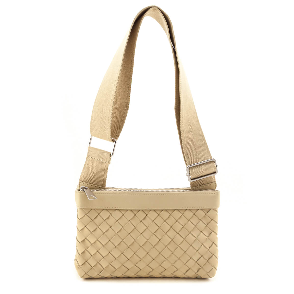 Bottega Veneta Beige Nappa Intrecciato Duo Bag - Love that Bag etc - Preowned Authentic Designer Handbags Preloved Fashions
