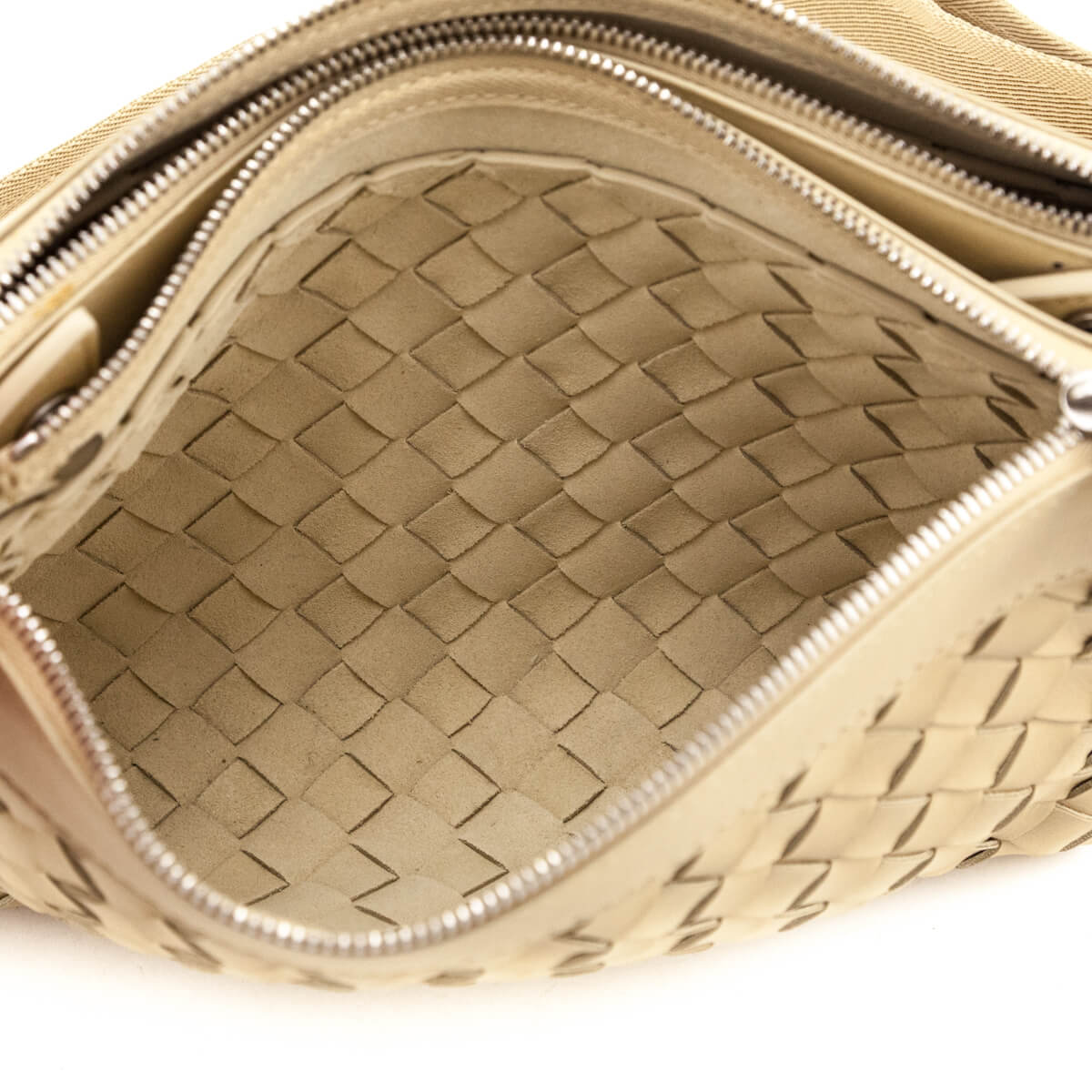Bottega Veneta Beige Nappa Intrecciato Duo Bag - Love that Bag etc - Preowned Authentic Designer Handbags Preloved Fashions