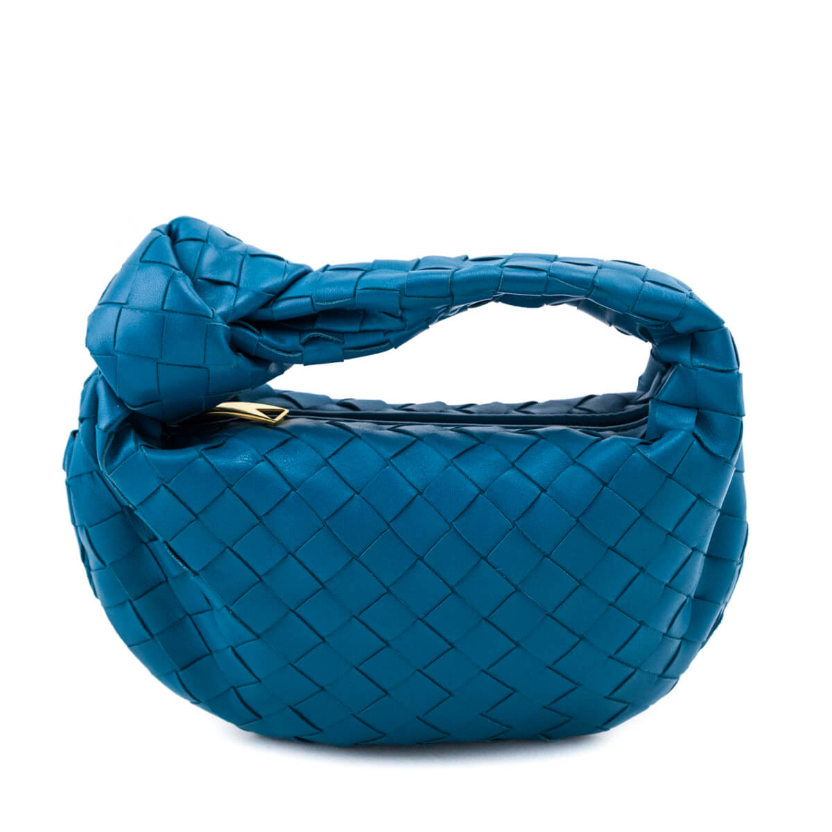 Bottega Veneta Blue Nappa Intrecciato Mini Jodie - Love that Bag etc - Preowned Authentic Designer Handbags Preloved Fashions