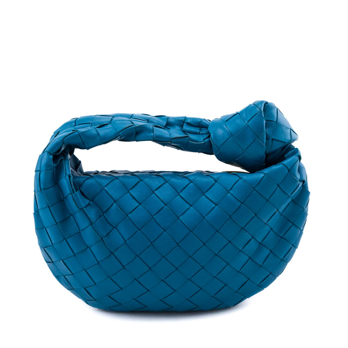 Bottega Veneta Blue Nappa Intrecciato Mini Jodie - Love that Bag etc - Preowned Authentic Designer Handbags Preloved Fashions