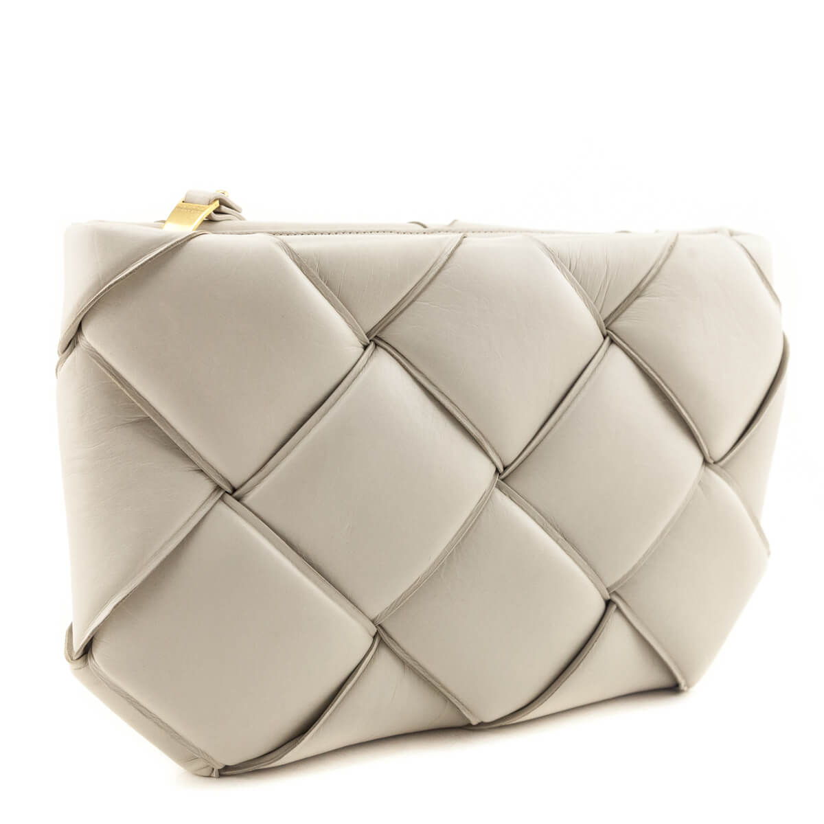 Bottega Veneta Bone Maxi Weave Quilted Pouch - Love that Bag etc - Preowned Authentic Designer Handbags Preloved Fashions