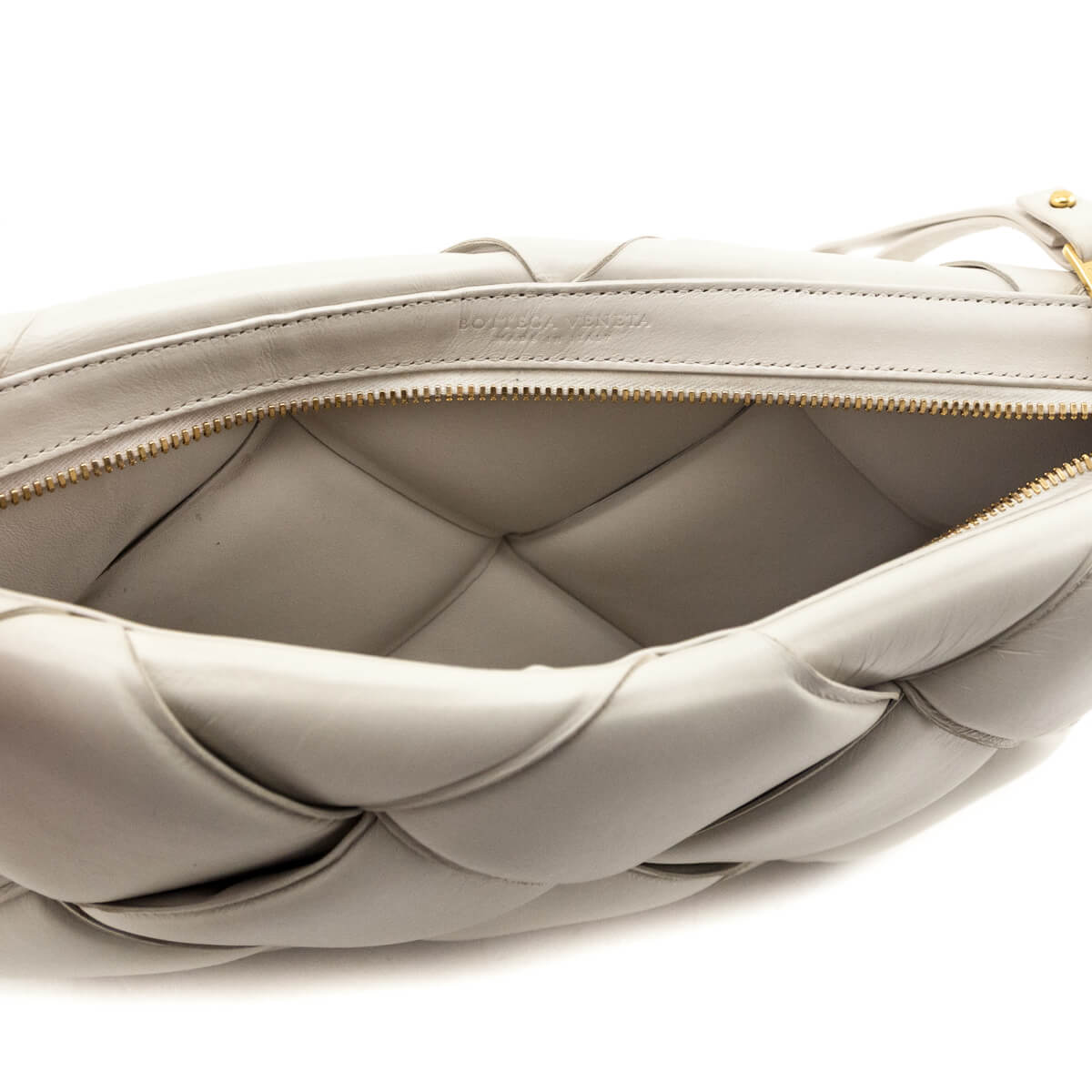 Bottega Veneta Bone Maxi Weave Quilted Pouch - Love that Bag etc - Preowned Authentic Designer Handbags Preloved Fashions