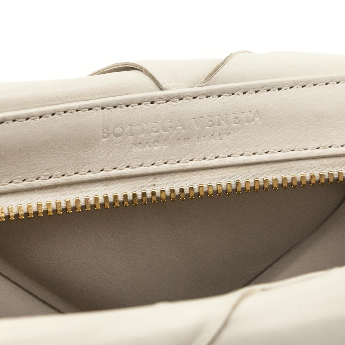 Bottega Veneta Bone Maxi Weave Quilted Pouch - Love that Bag etc - Preowned Authentic Designer Handbags Preloved Fashions