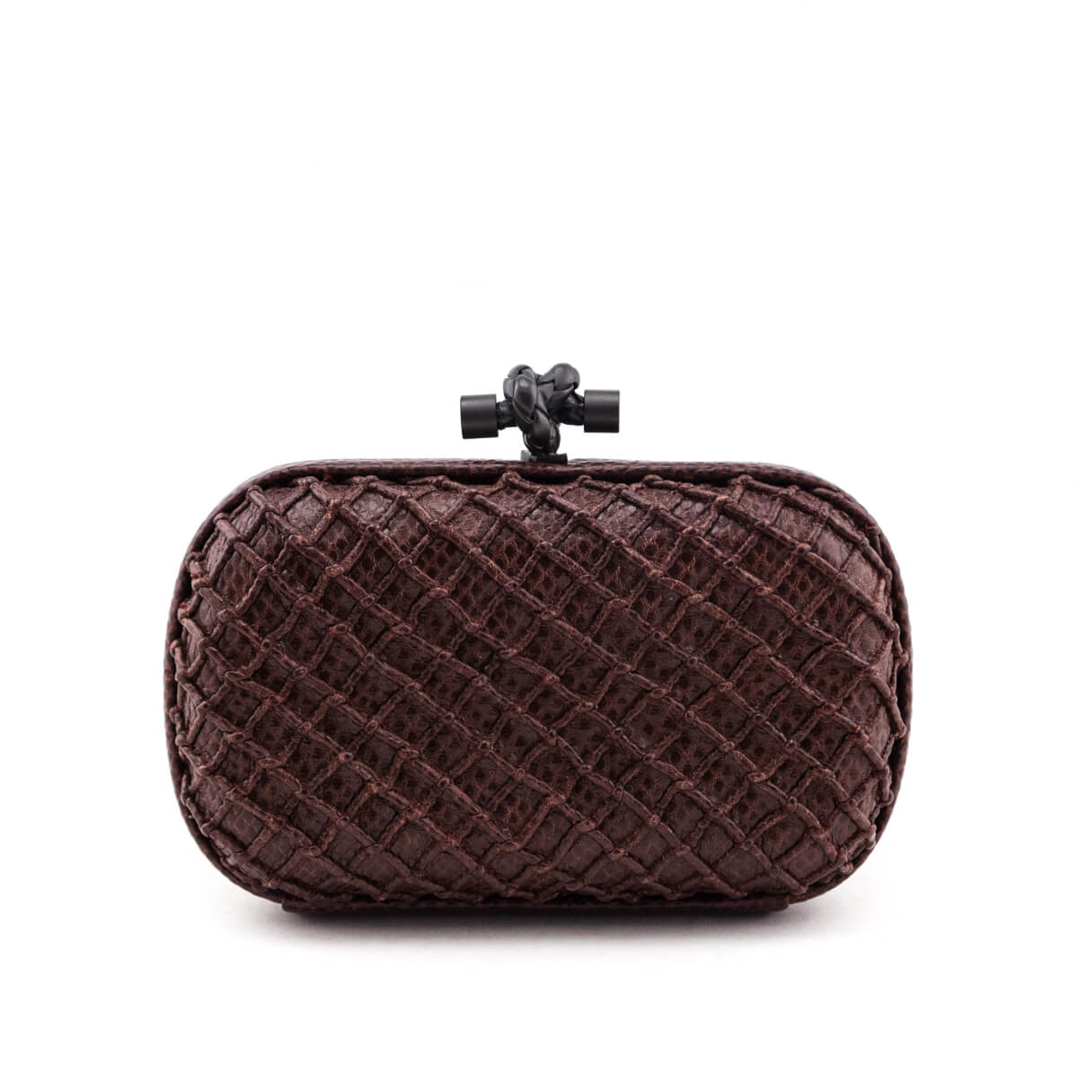 Bottega Veneta Burgundy Karung Intrecciato Knot Clutch - Love that Bag etc - Preowned Authentic Designer Handbags Preloved Fashions