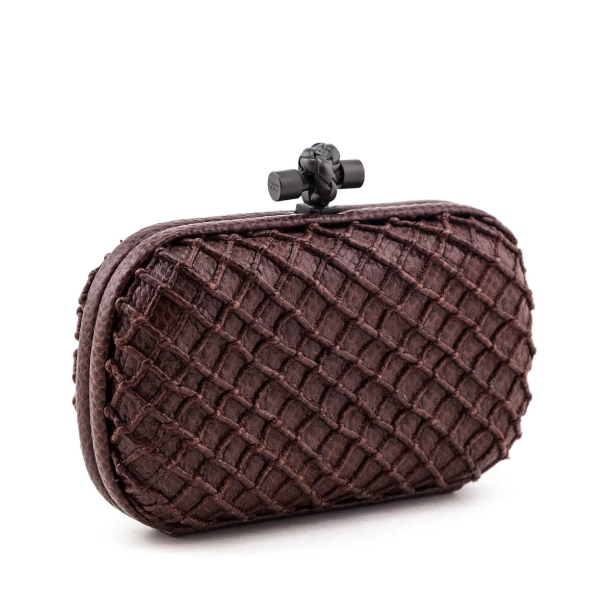 Bottega Veneta Burgundy Karung Intrecciato Knot Clutch - Love that Bag etc - Preowned Authentic Designer Handbags Preloved Fashions