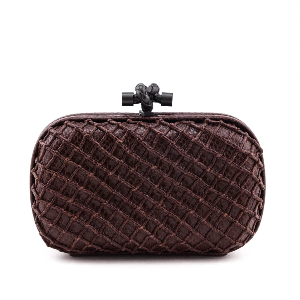 Bottega Veneta Burgundy Karung Intrecciato Knot Clutch - Love that Bag etc - Preowned Authentic Designer Handbags Preloved Fashions