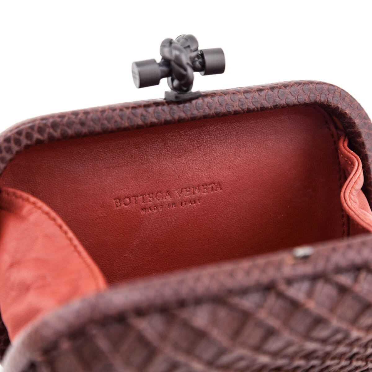 Bottega Veneta Burgundy Karung Intrecciato Knot Clutch - Love that Bag etc - Preowned Authentic Designer Handbags Preloved Fashions