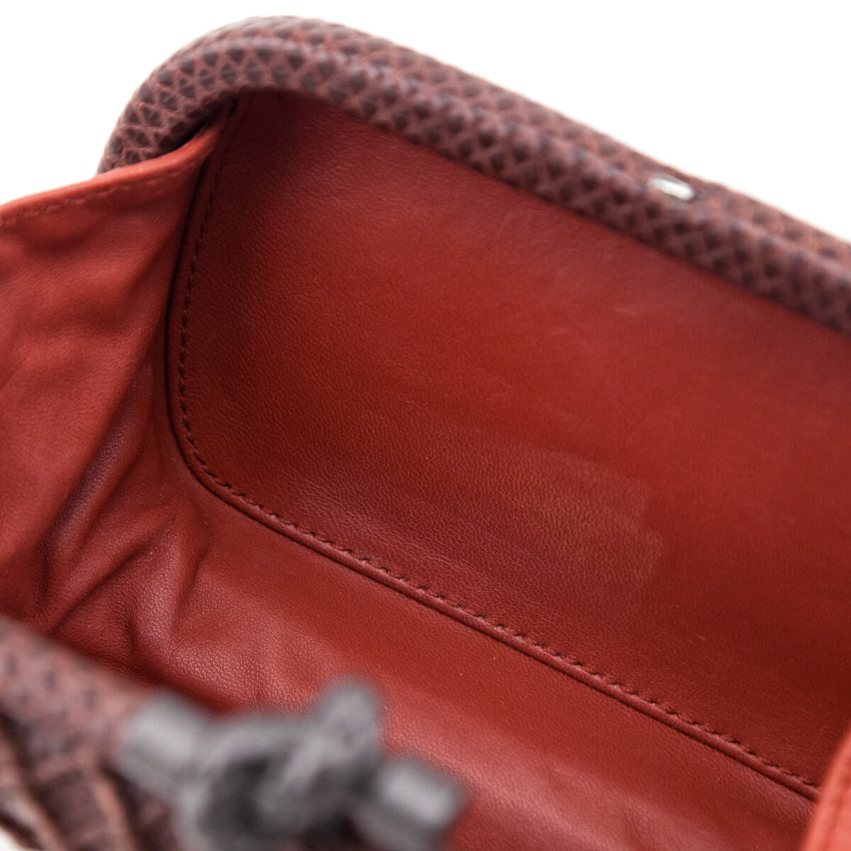 Bottega Veneta Burgundy Karung Intrecciato Knot Clutch - Love that Bag etc - Preowned Authentic Designer Handbags Preloved Fashions