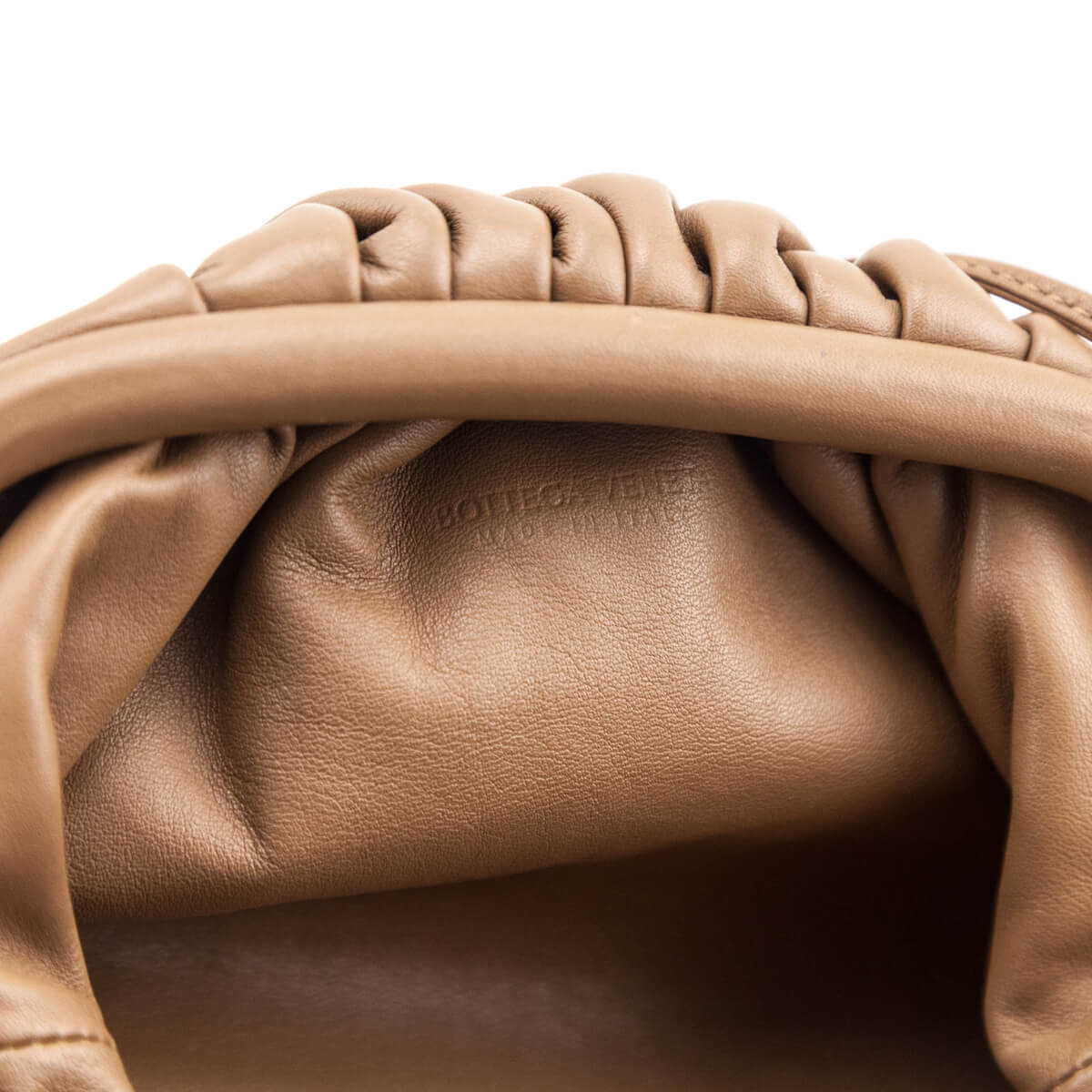Bottega Veneta Butterscotch Butter Calfskin The Mini Pouch Bag - Love that Bag etc - Preowned Authentic Designer Handbags Preloved Fashions