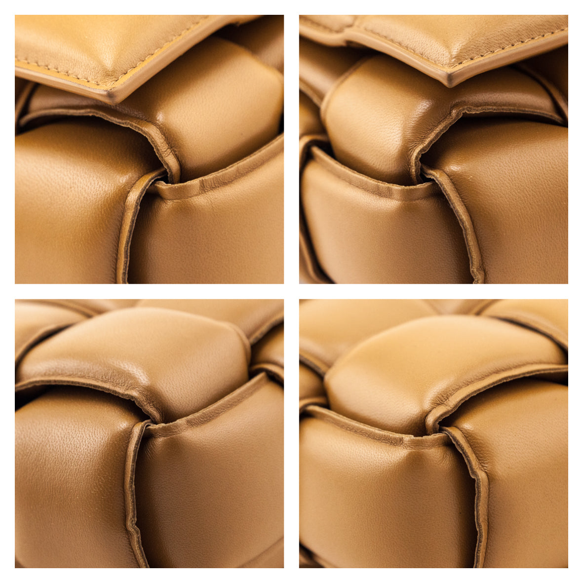 Bottega Veneta Camel Nappa Maxi Intreccio Padded Cassette Crossbody Bag - Love that Bag etc - Preowned Authentic Designer Handbags Preloved Fashions