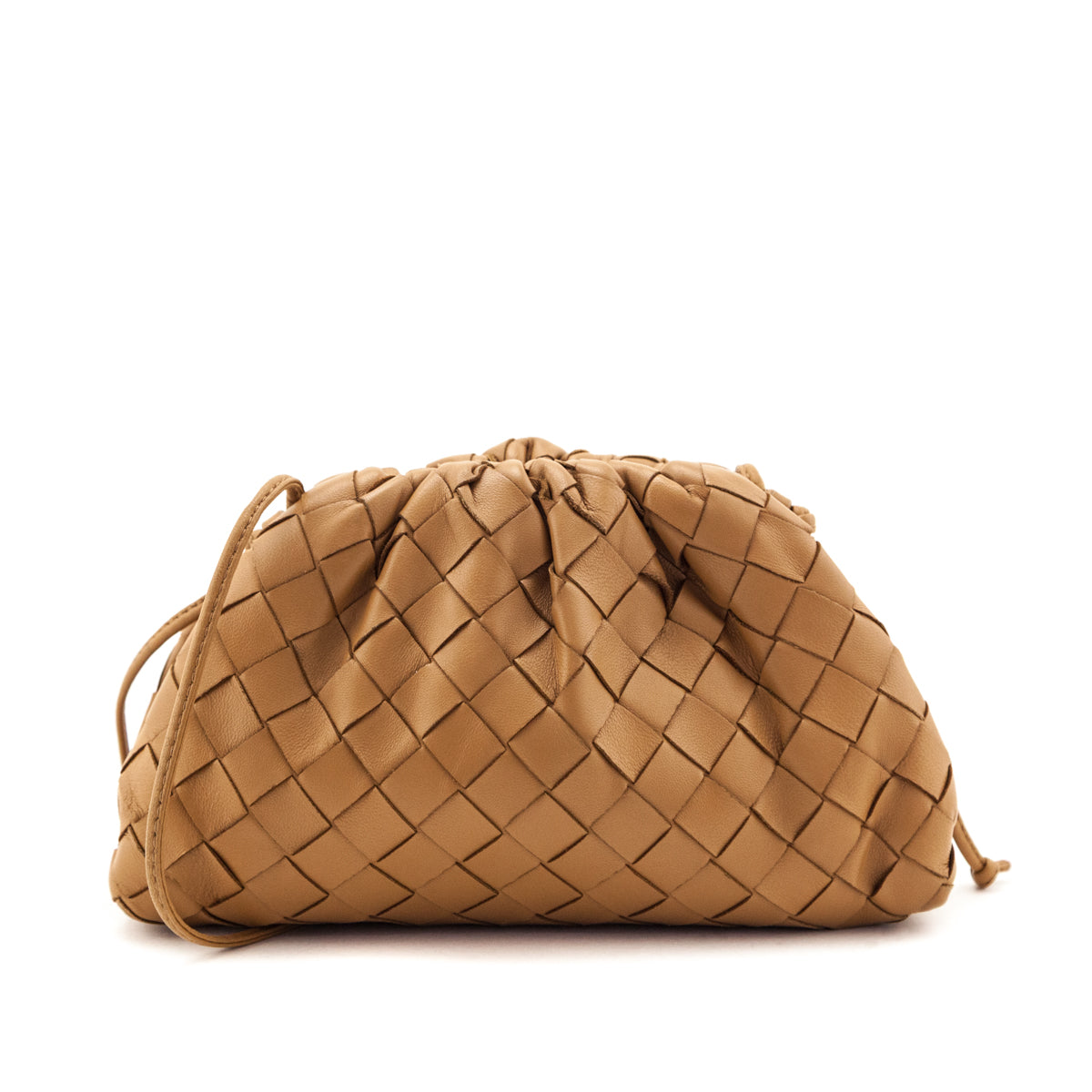Bottega Veneta Caramel Intrecciato The Mini Pouch - Love that Bag etc - Preowned Authentic Designer Handbags Preloved Fashions