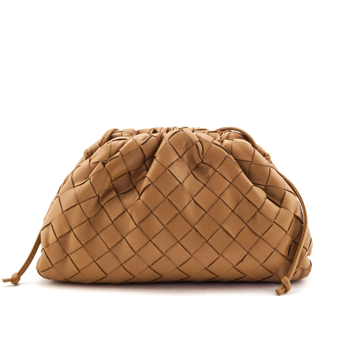 Bottega Veneta Caramel Intrecciato The Mini Pouch - Love that Bag etc - Preowned Authentic Designer Handbags Preloved Fashions