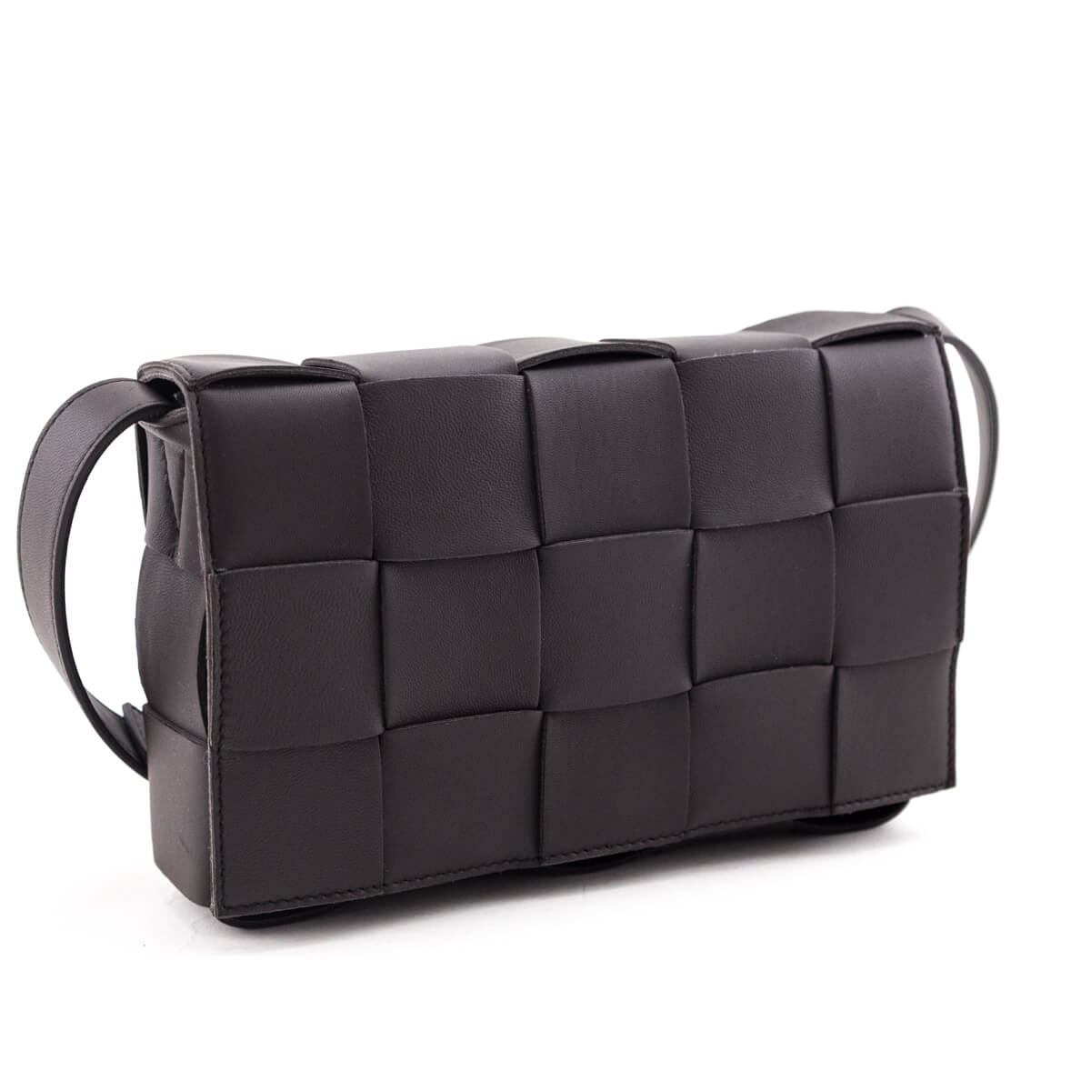Bottega Veneta Dark Brown Maxi Intrecciato Cassette Crossbody Bag - Love that Bag etc - Preowned Authentic Designer Handbags Preloved Fashions