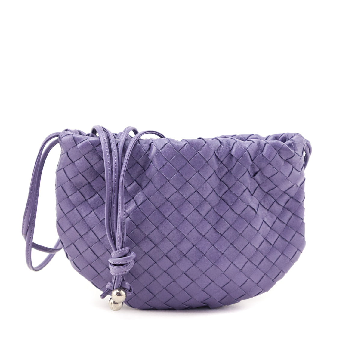 Bottega Veneta Lilac Nappa Intrecciato Mini Bulb - Love that Bag etc - Preowned Authentic Designer Handbags Preloved Fashions