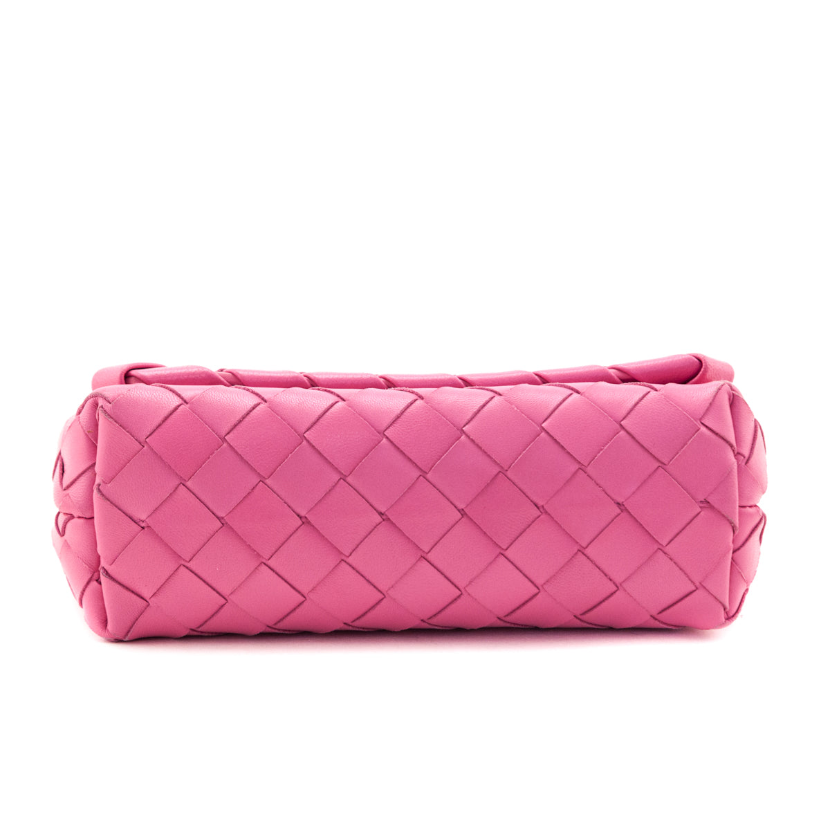 Bottega Veneta Pink Intrecciato Small Flap Crossbody - Love that Bag etc - Preowned Authentic Designer Handbags Preloved Fashions