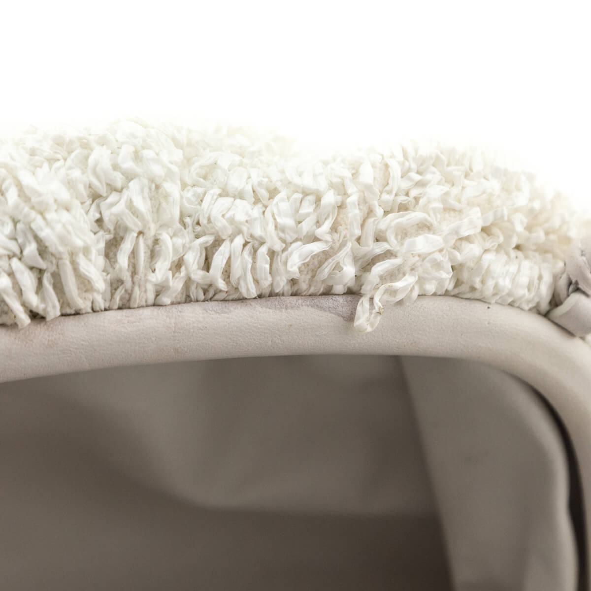 Bottega Veneta White Chalk Boucle Curly Raffia The Mini Pouch - Love that Bag etc - Preowned Authentic Designer Handbags Preloved Fashions