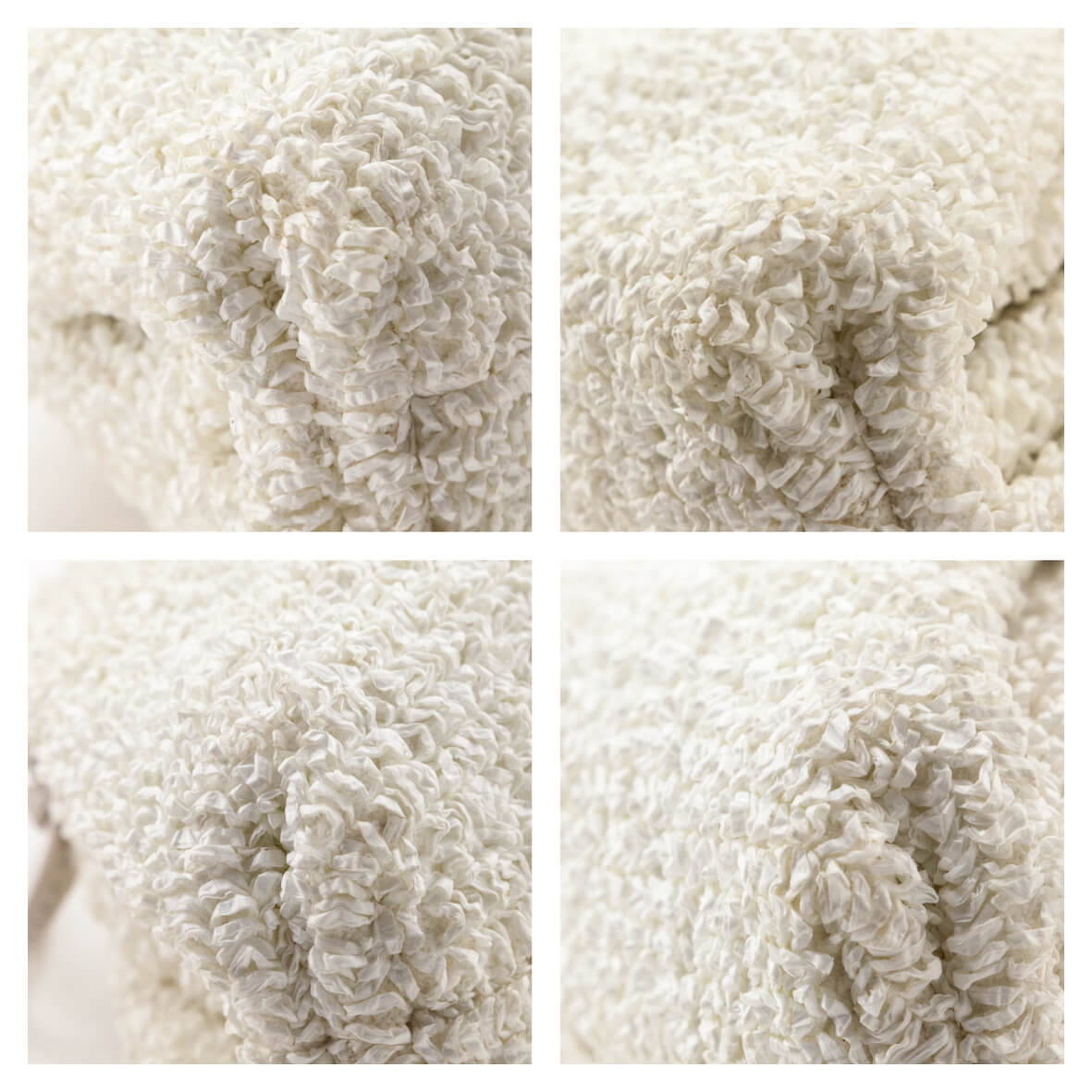 Bottega Veneta White Chalk Boucle Curly Raffia The Mini Pouch - Love that Bag etc - Preowned Authentic Designer Handbags Preloved Fashions