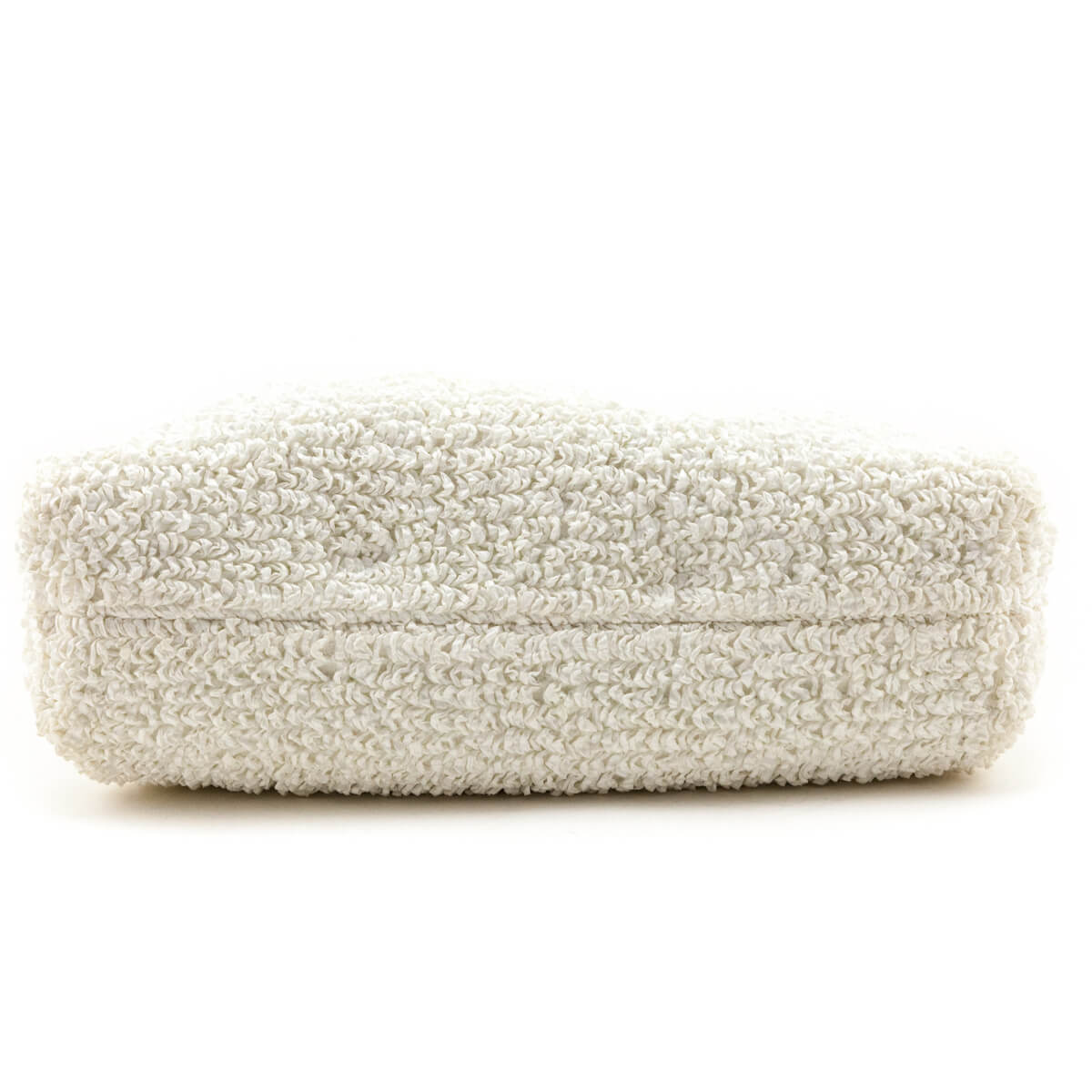 Bottega Veneta White Chalk Boucle Curly Raffia The Mini Pouch - Love that Bag etc - Preowned Authentic Designer Handbags Preloved Fashions