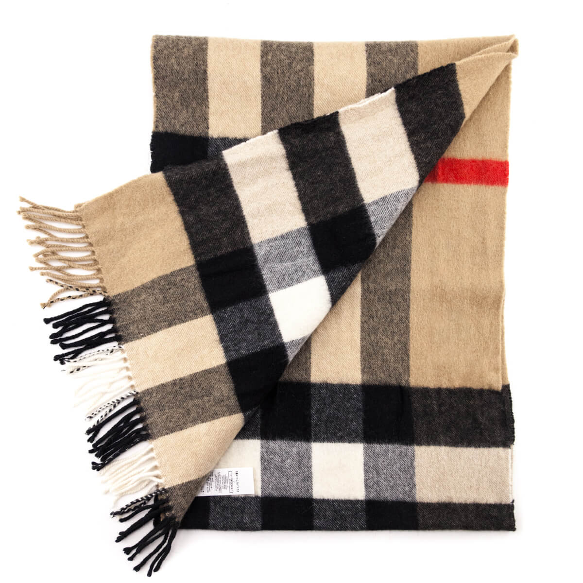 Burberry Beige Mega Check Cashmere Scarf - Love that Bag etc - Preowned Authentic Designer Handbags Preloved Fashions