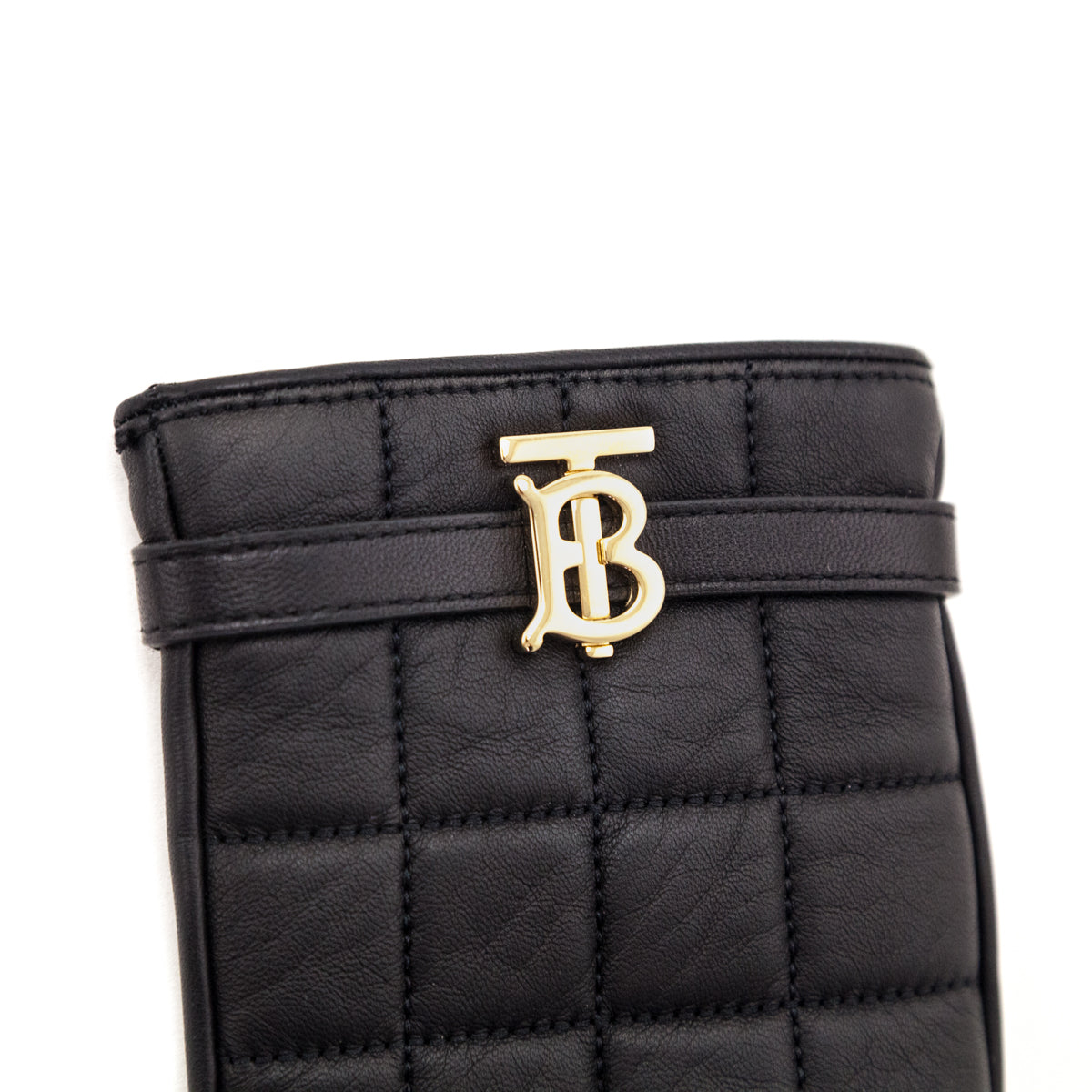 Burberry Black Leather Victoria Check Quilted Gloves - Love that Bag etc - Preowned Authentic Designer Handbags Preloved Fashions