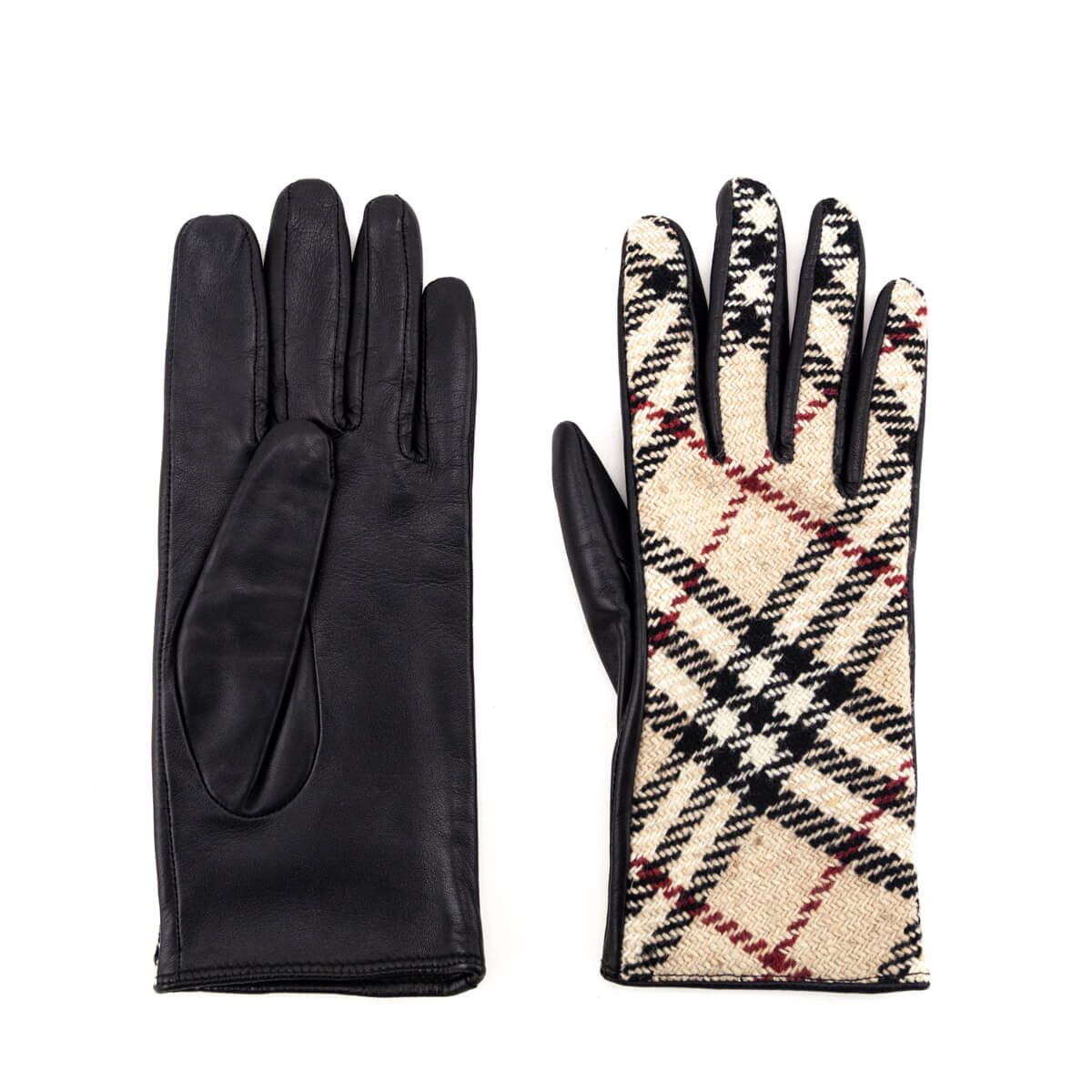 Burberry London Wool Leather Check Gloves - Love that Bag etc - Preowned Authentic Designer Handbags Preloved Fashions