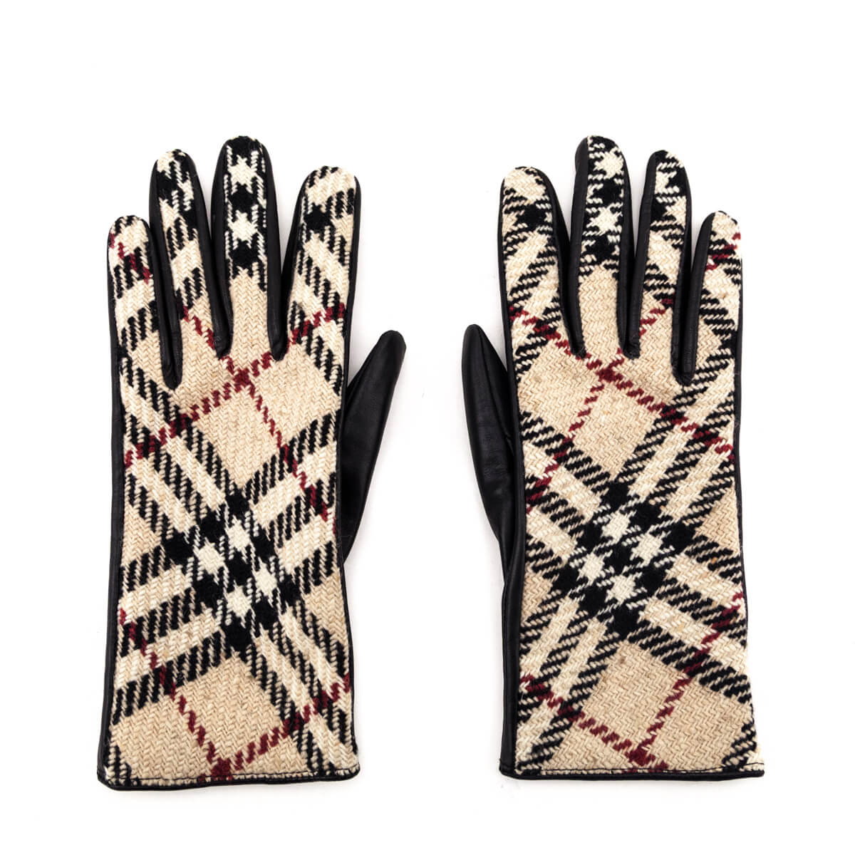 Burberry London Wool Leather Check Gloves - Love that Bag etc - Preowned Authentic Designer Handbags Preloved Fashions