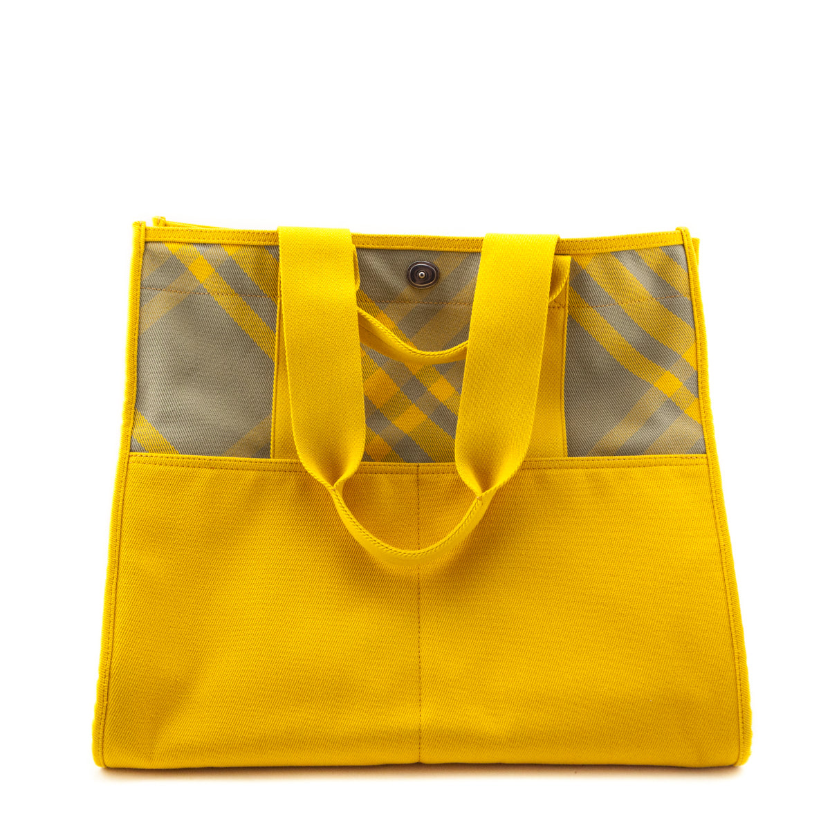 Burberry Yellow Printed Canvas Nova Check Tote - Love that Bag etc - Preowned Authentic Designer Handbags Preloved Fashions