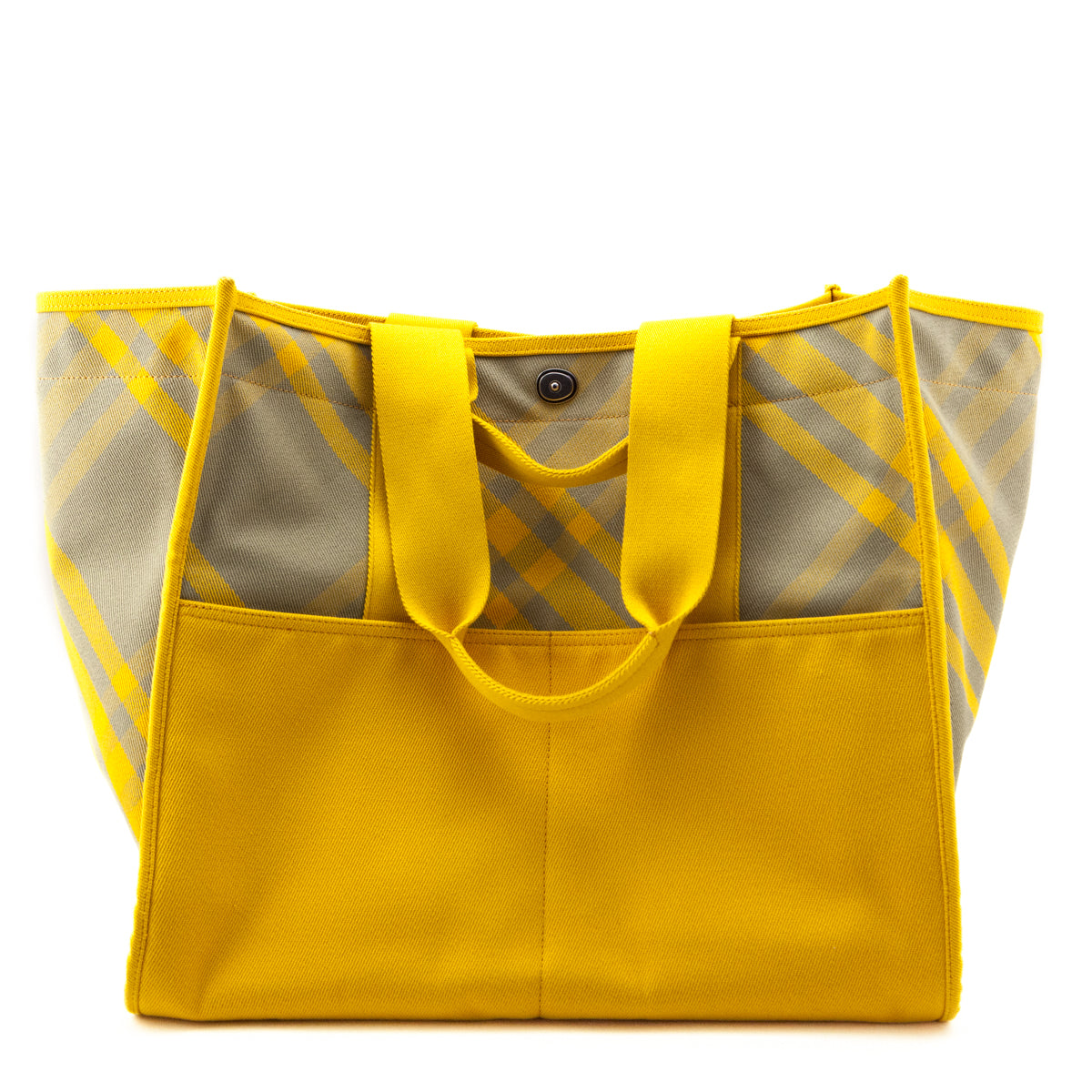 Burberry Yellow Printed Canvas Nova Check Tote - Love that Bag etc - Preowned Authentic Designer Handbags Preloved Fashions