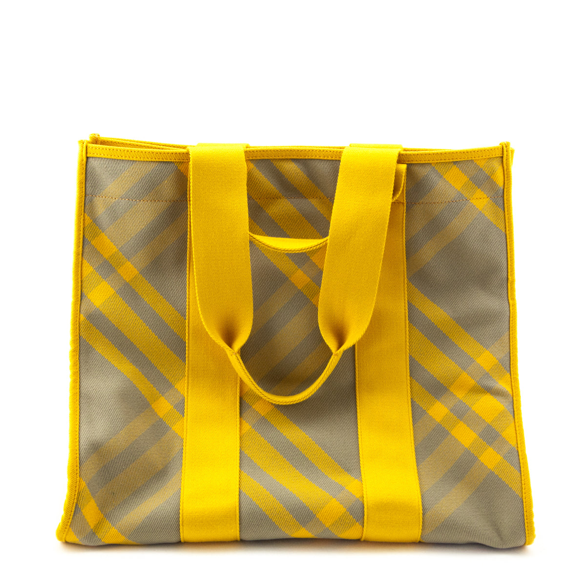 Burberry Yellow Printed Canvas Nova Check Tote - Love that Bag etc - Preowned Authentic Designer Handbags Preloved Fashions