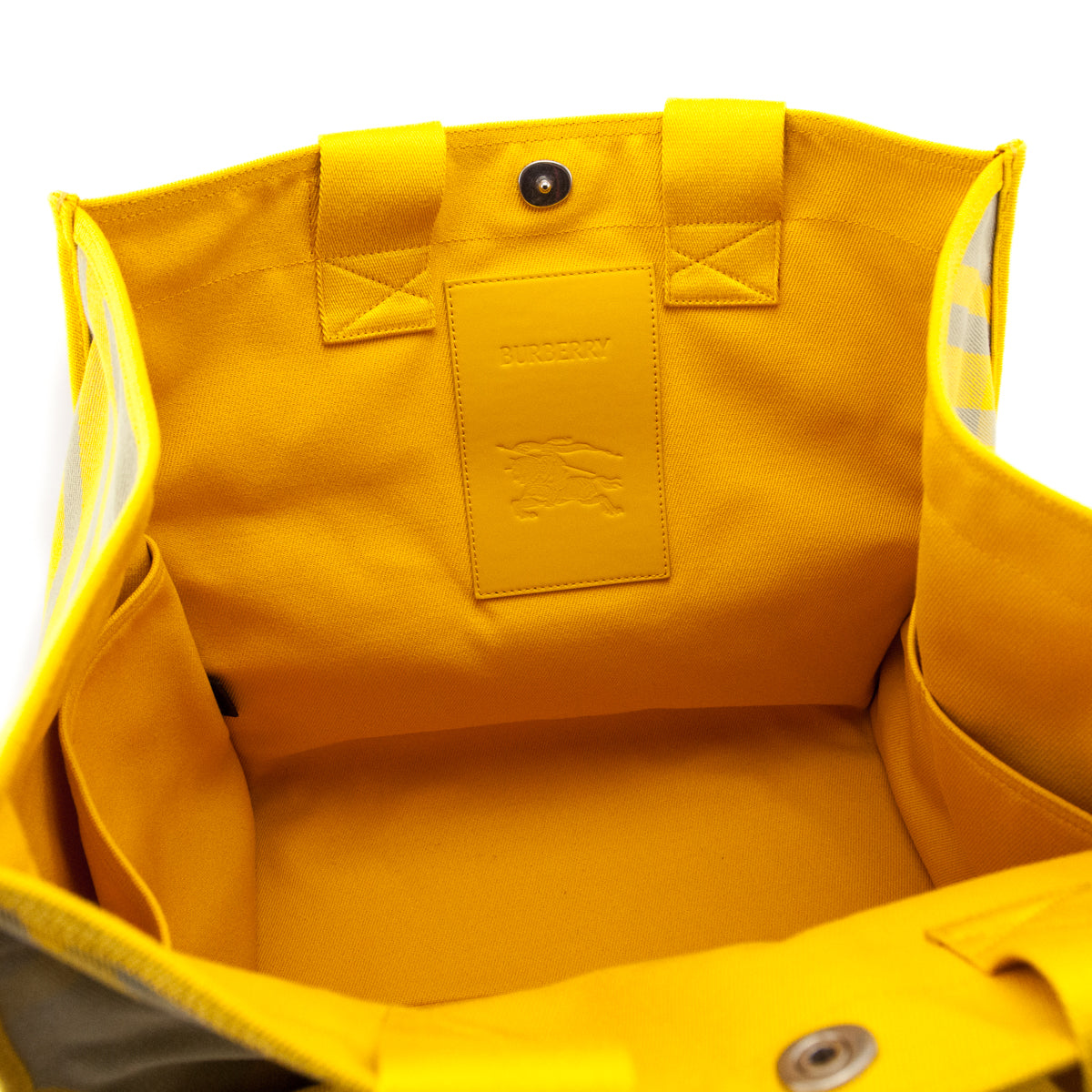 Burberry Yellow Printed Canvas Nova Check Tote - Love that Bag etc - Preowned Authentic Designer Handbags Preloved Fashions