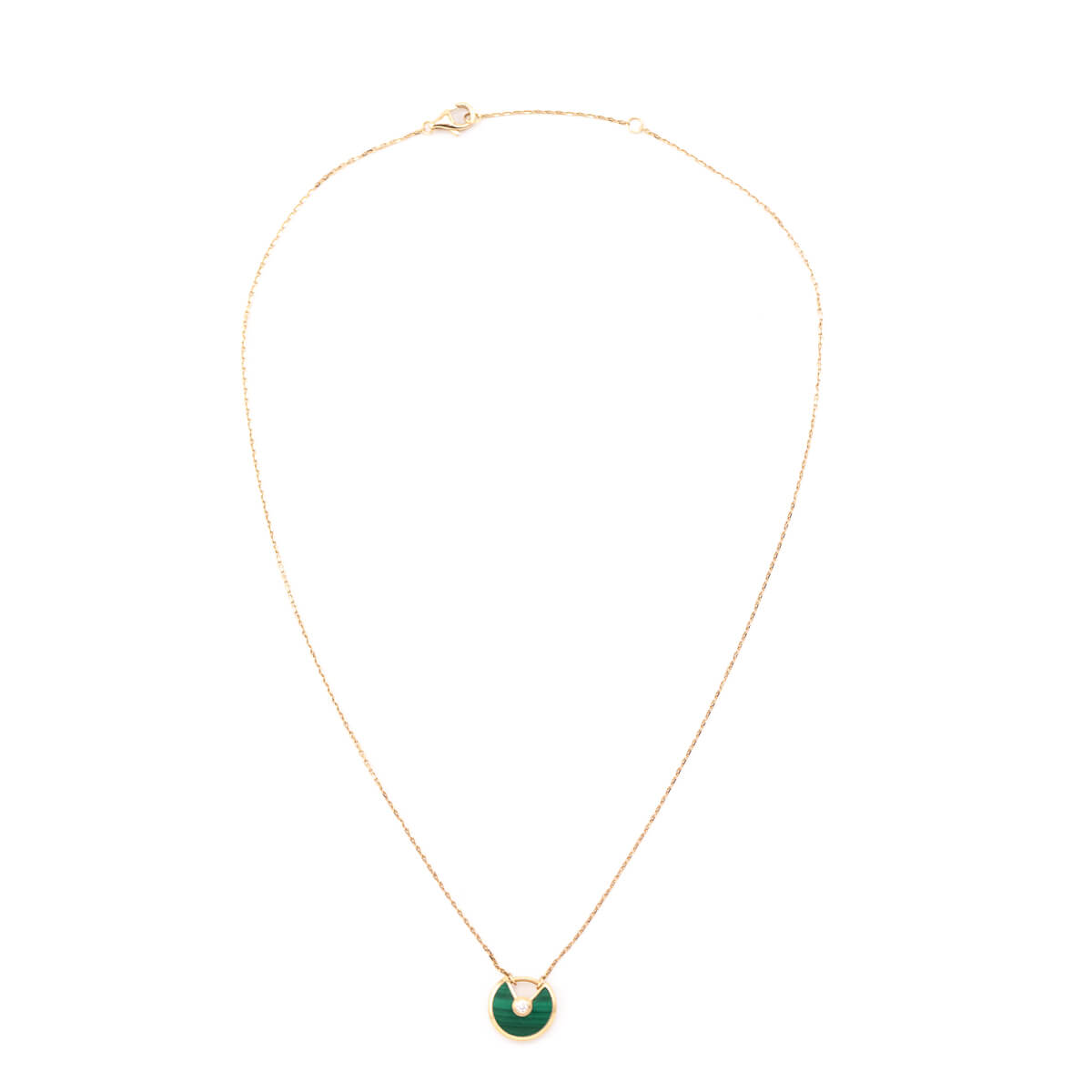 Cartier 18K Pink Gold Diamond Malachite XS Amulette de Cartier Pendant Necklace - Love that Bag etc - Preowned Authentic Designer Handbags Preloved Fashions