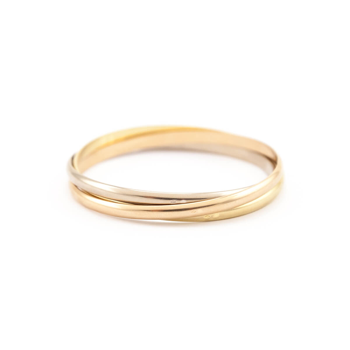 Cartier 18K Pink Yellow White Gold Classic Trinity Bangle Bracelet - Love that Bag etc - Preowned Authentic Designer Handbags Preloved Fashions