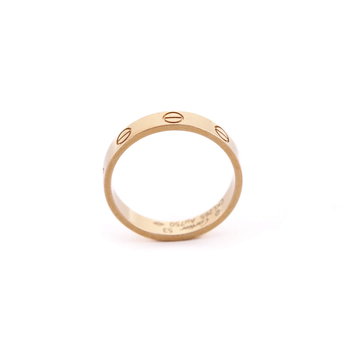 Cartier 18K Rose Gold Small LOVE Ring Size 53 - Love that Bag etc - Preowned Authentic Designer Handbags Preloved Fashions