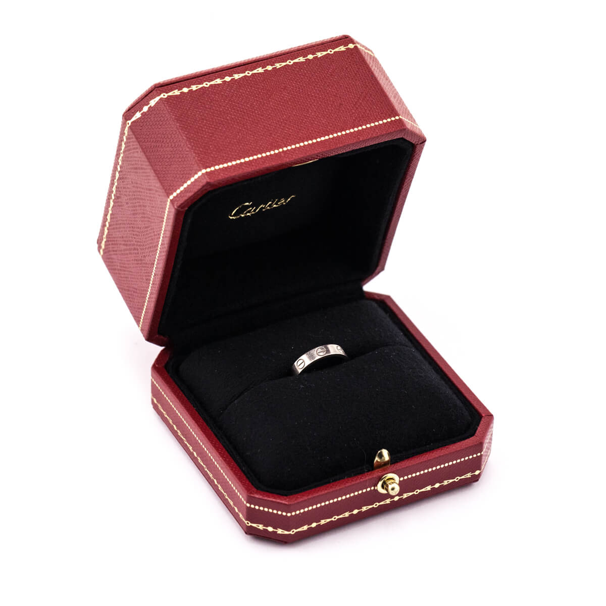 Cartier 18K White Gold Mini Love Wedding Band Ring Size 3.75 - Love that Bag etc - Preowned Authentic Designer Handbags Preloved Fashions