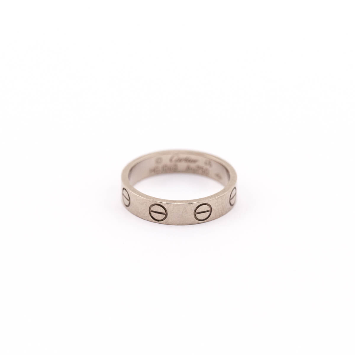 Cartier 18K White Gold Mini Love Wedding Band Ring Size 3.75 - Love that Bag etc - Preowned Authentic Designer Handbags Preloved Fashions