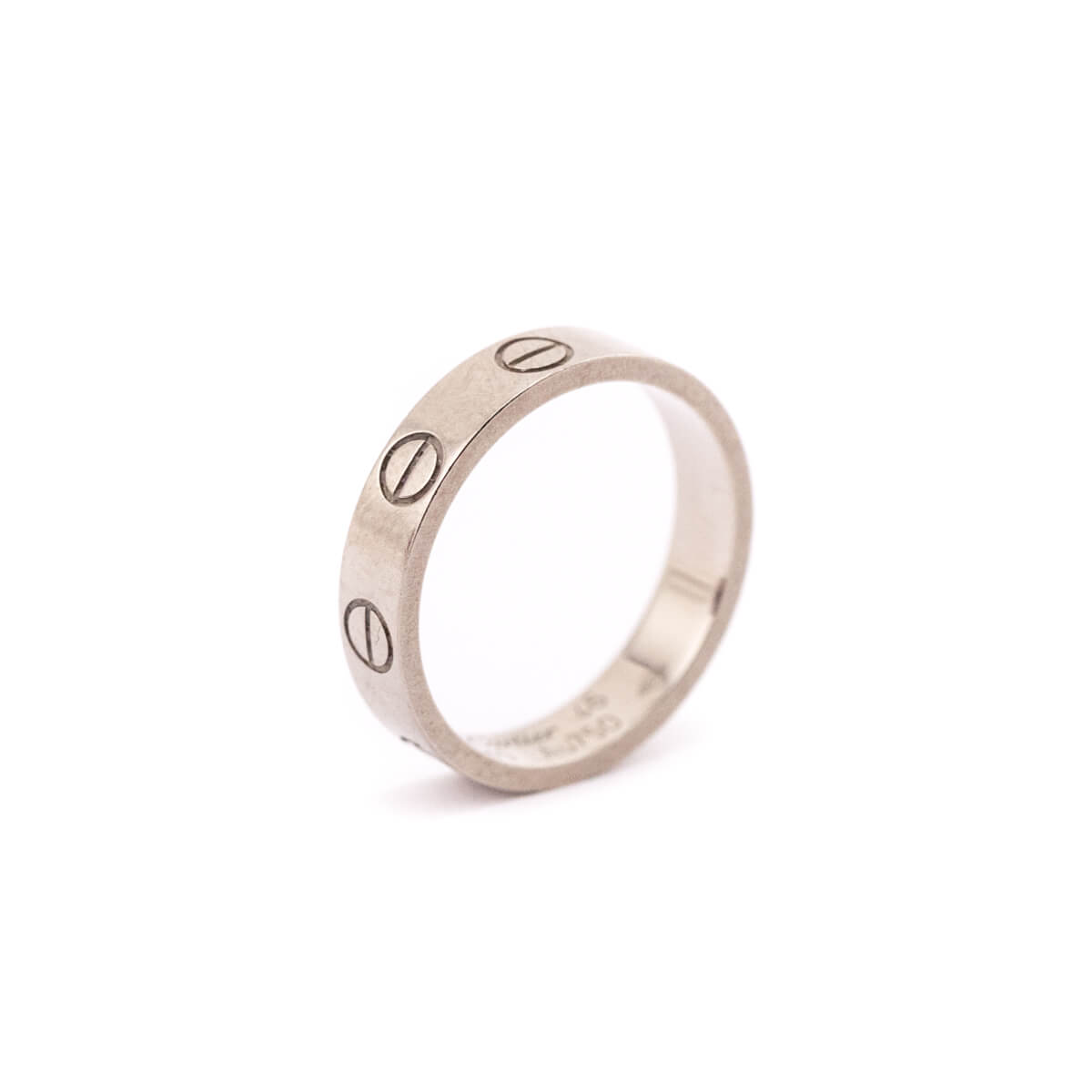 Cartier 18K White Gold Mini Love Wedding Band Ring Size 3.75 - Love that Bag etc - Preowned Authentic Designer Handbags Preloved Fashions
