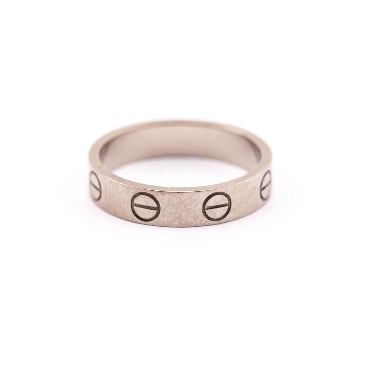 Cartier 18K White Gold Mini Love Wedding Band Ring Size 3.75 - Love that Bag etc - Preowned Authentic Designer Handbags Preloved Fashions