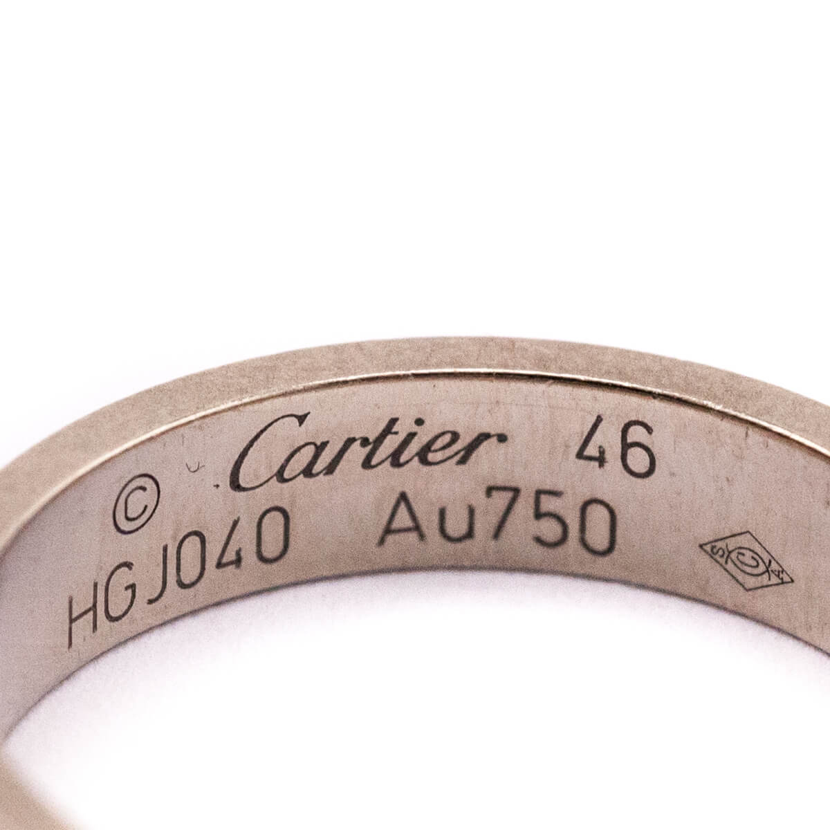 Cartier 18K White Gold Mini Love Wedding Band Ring Size 3.75 - Love that Bag etc - Preowned Authentic Designer Handbags Preloved Fashions
